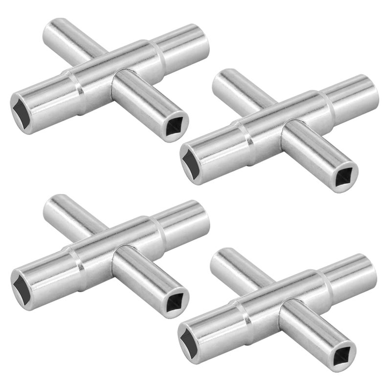 BearHut 4 Way Sillcock Key Wrench Set  1/4""  9/32""  5/16""  11/32"" Water Utility Key for Faucet  Spigots and Most Valves  4 Pack - Image 1